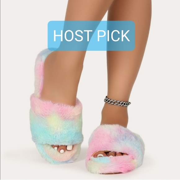 👣Forever ⚡Faux Fur Slide MultiColors slippers footwear comfee u r worth it 🍭 - Picture 2 of 11